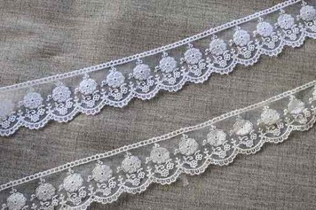 52mm embroidered tulle lace trim