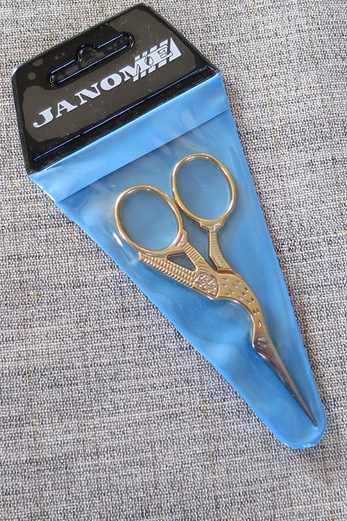Janome stork design embroidery scissors  sew irish