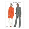 V9274 Misses' Asymmetrical Lined Jacket, and Pull-On Pants