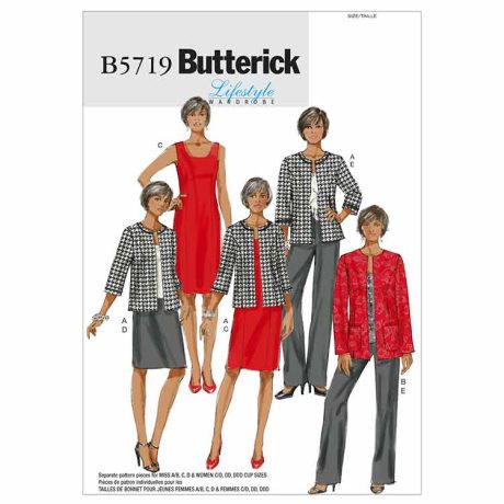 B5719 Misses'/Women's Jacket, Dress, Skirt and Pants