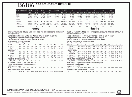 B6186 Misses'/Woman's Dress