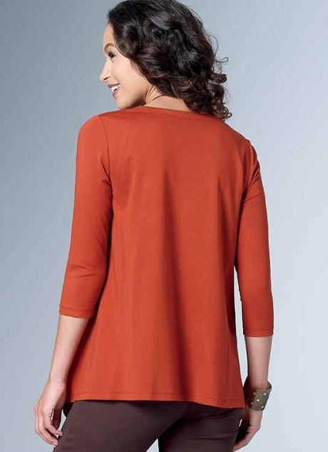 B6492 Misses' Loose Knit Tunics with Shaped Sides and Pockets