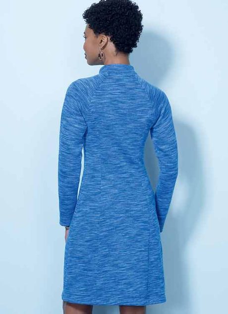 B6494 Misses' Knit Raglan Sleeve Tops and Dress, Vest, and Pull-On Pants