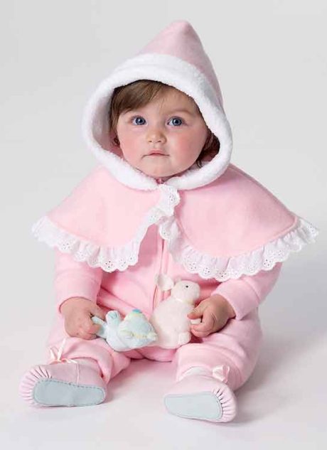 B6372 Infants' cape, vest, bunting and pants