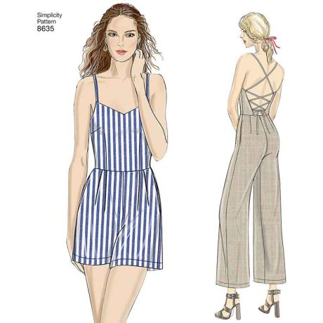 Simplicity 8635 Womens Dress, Jumpsuit and Romper