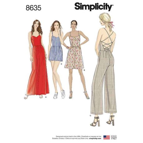 Simplicity 8635 Womens Dress, Jumpsuit and Romper