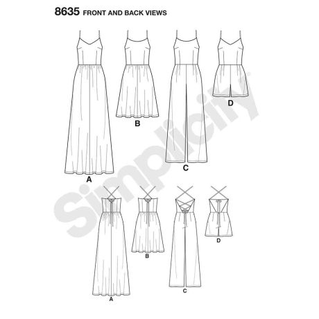 Simplicity 8635 Womens Dress, Jumpsuit and Romper
