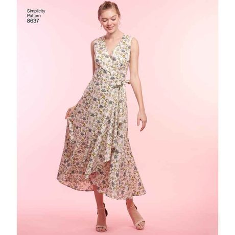 Simplicity 8637 Womens Wrap Dress