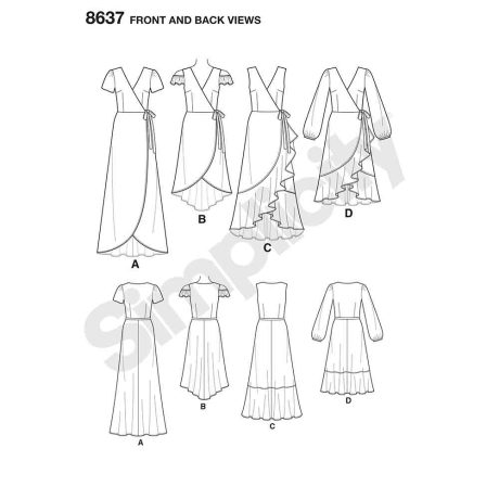 Simplicity 8637 Womens Wrap Dress