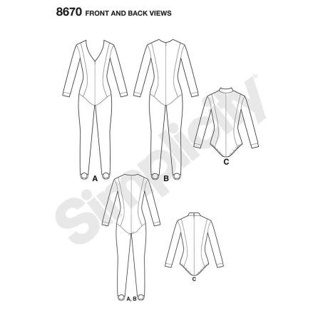 Simplicity 8670 Womens Knit Costume