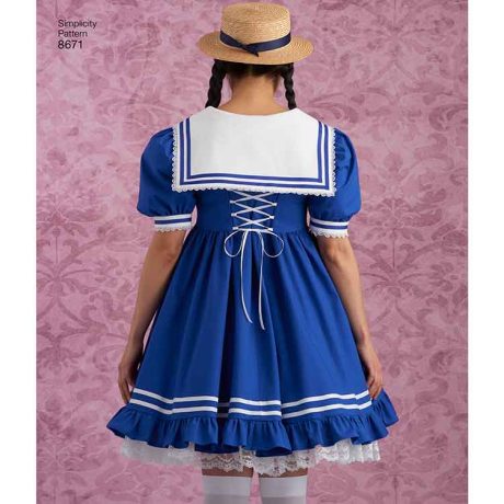 Simplicity 8671 Womens Lolita Costume Dresses