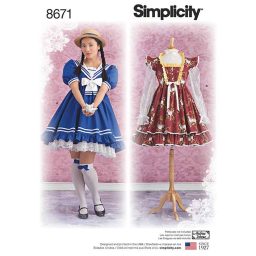 Simplicity 8671 Womens Lolita Costume Dresses