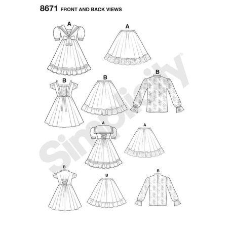 Simplicity 8671 Womens Lolita Costume Dresses