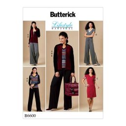 B6600 Misses' Jacket, Top, Dress, Jumpsuit and Pants