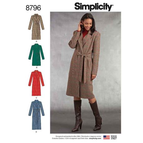 Simplicity 8796 Misses/ Petite Lined Coat