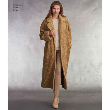 Simplicity 8797 Misses Loose Fitting Lined Coat