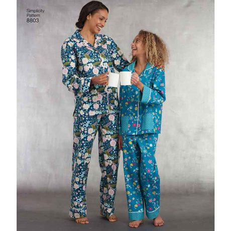 Simplicity 8803 Girls and Misses Set of Lounge Pants and Shirt