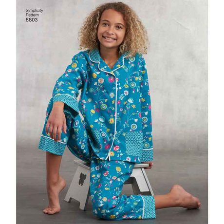 Simplicity 8803 Girls and Misses Set of Lounge Pants and Shirt