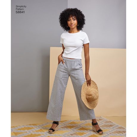 Simplicity 8841  Misses' Wide or Slim Leg Pull-on Pants