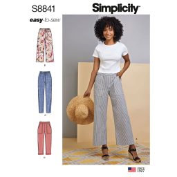 Simplicity 8841  Misses' Wide or Slim Leg Pull-on Pants