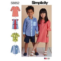 Simplicity 8852 Child's Dresses and Shirt