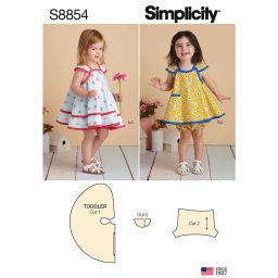 Simplicity 8854 Toddlers' Pinafore and Panties