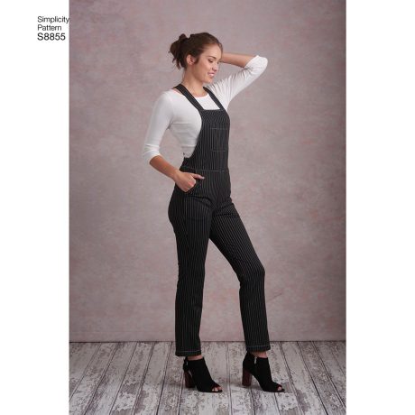 Simplicity 8855 Misses' Knit Overalls