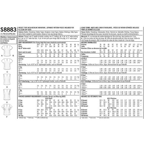 Simplicity S8883 Misses' Tops