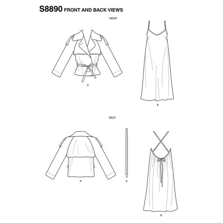 Simplicity S8890 Misses' Slip Dress and Jacket