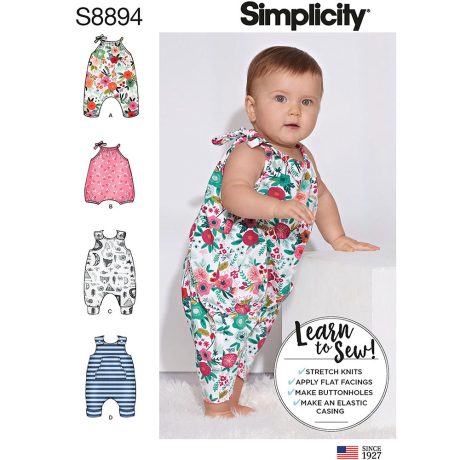 Simplicity 8894 Babies' Knit Romper