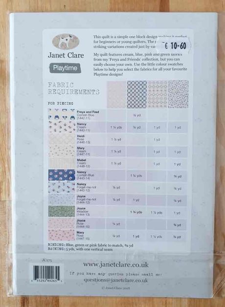 Janet Clare quilt pattern: Playtime