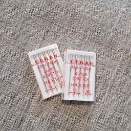 Organ brand Super Stretch Sewing Machine Needles (sizes 75-90)