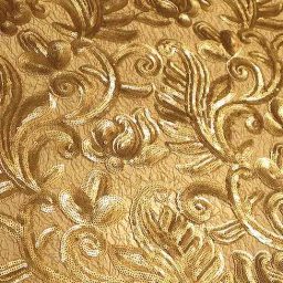 Gold paisley-patterned embroidered tulle with sequins