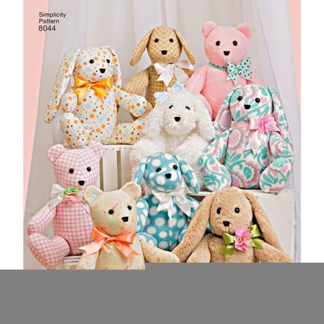 Simplicity 8044, Two-Pattern Piece Stuffed Animals