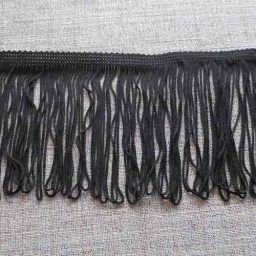 10cm looped fringe trim (black)