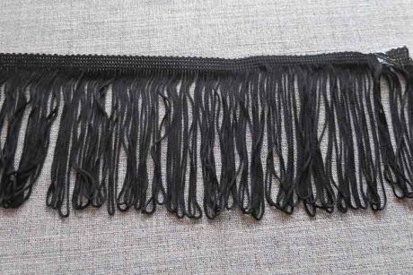 10cm looped fringe trim (black)