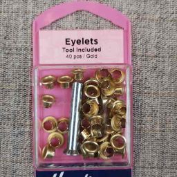 Nickel or brass eyelets with tool (5mm or 7mm)