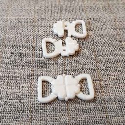 Bikini clasps (white plastic)