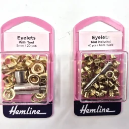 Nickel or gold eyelets with tool (4mm or 5mm)
