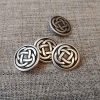 Silver metal buttons with Celtic knot design