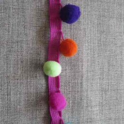 Rainbow pom-pom trim