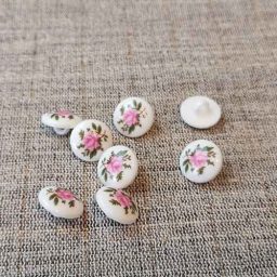 Rose decal shank buttons (13mm)