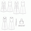 B6674 Misses' Dress, Sash and Bag