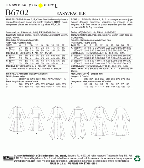 B6702 Misses' Dress