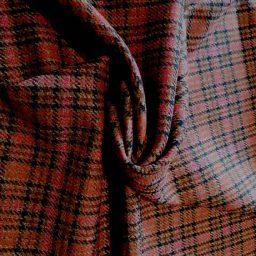 Cerise/tan wool tweed