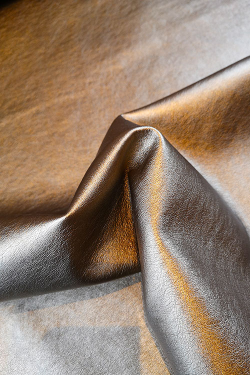 Leather Look Pu Viscose Fabric Copper, Leather Look Fabric