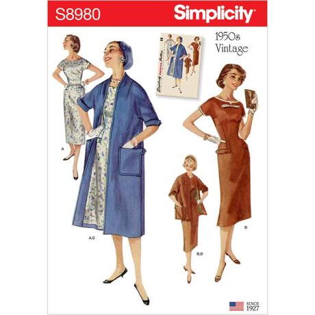 S8980 Misses' Vintage Dresses and Lined Coats