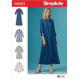 S8983 Misses' Dresses with Sleeve Variation