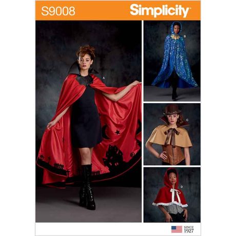 S9008 Misses' Cape with Tie Costumes