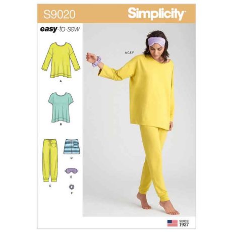 S9020 Misses' Sleepwear Knit Tops, Pants, Shorts & Accessories